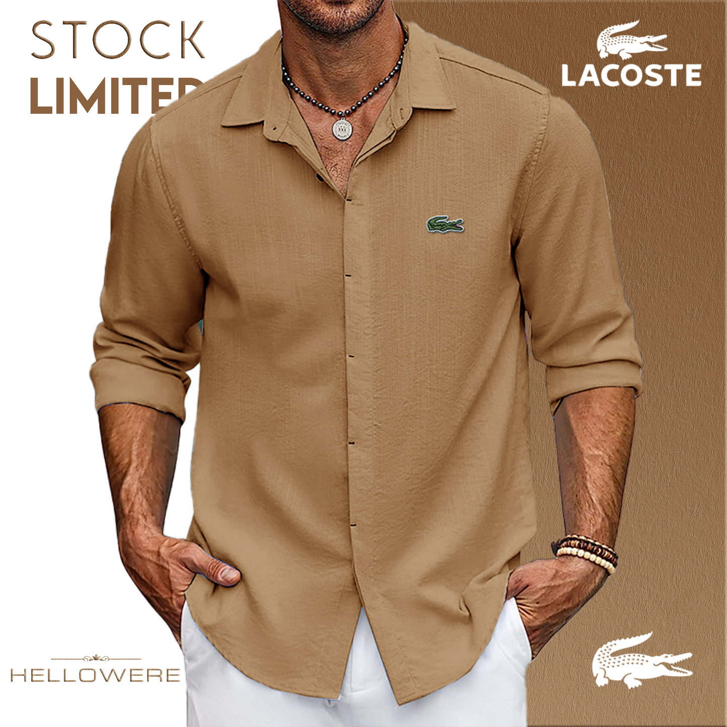 Lacoste Men's Oversized Stretch Shirt