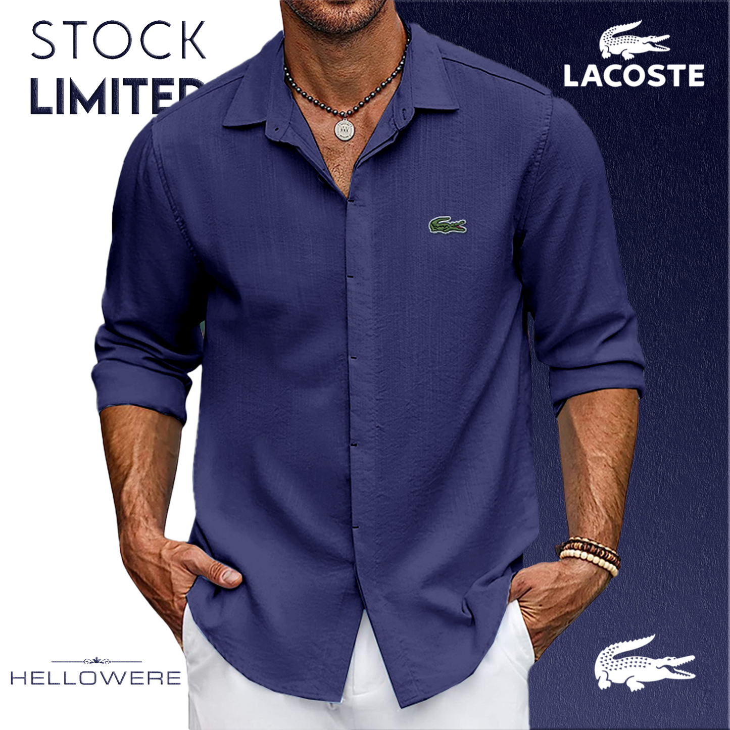 Lacoste Men's Oversized Stretch Shirt