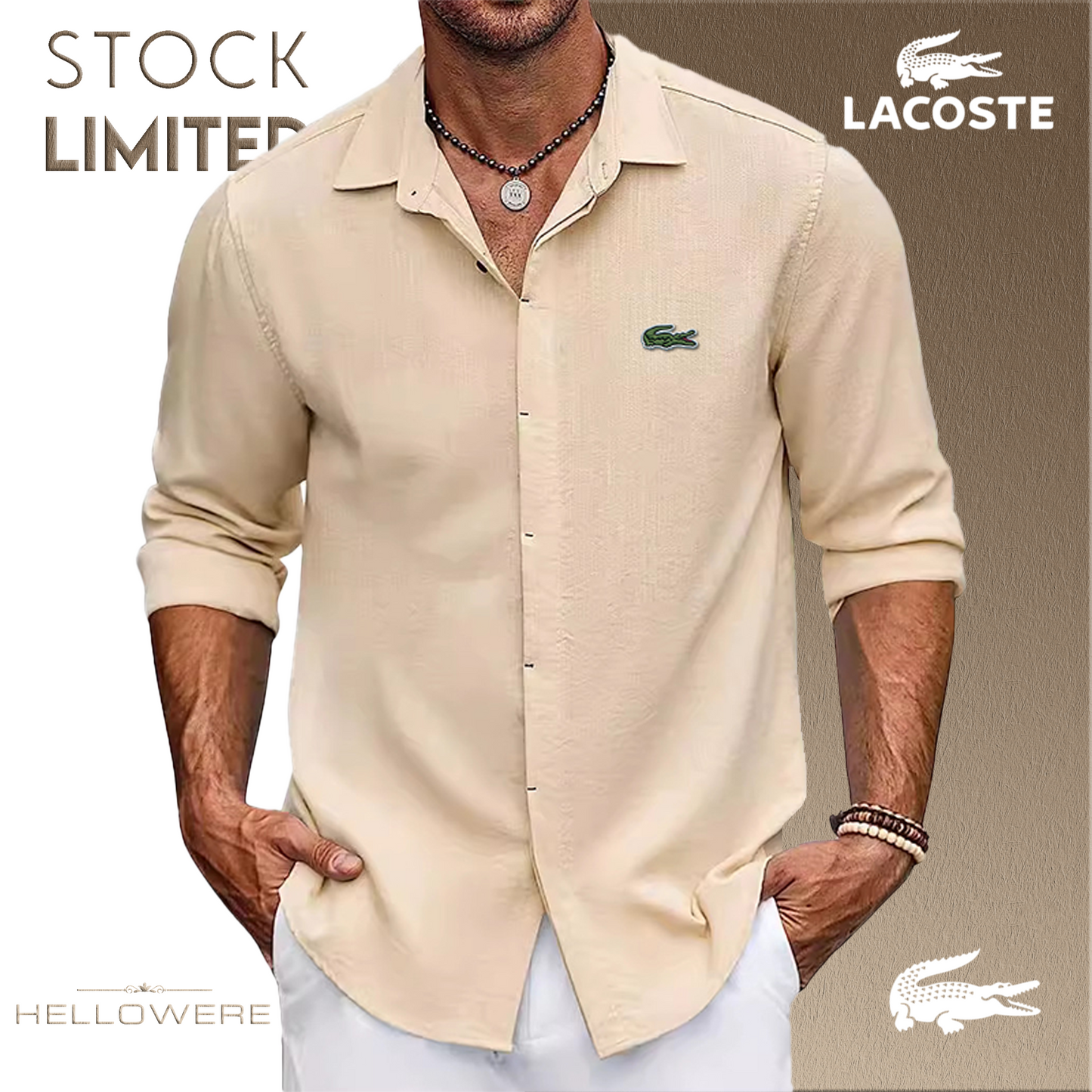 Lacoste Men's Oversized Stretch Shirt