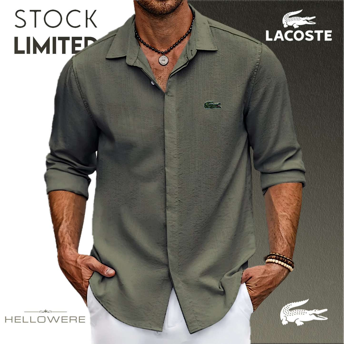 Lacoste Men's Oversized Stretch Shirt