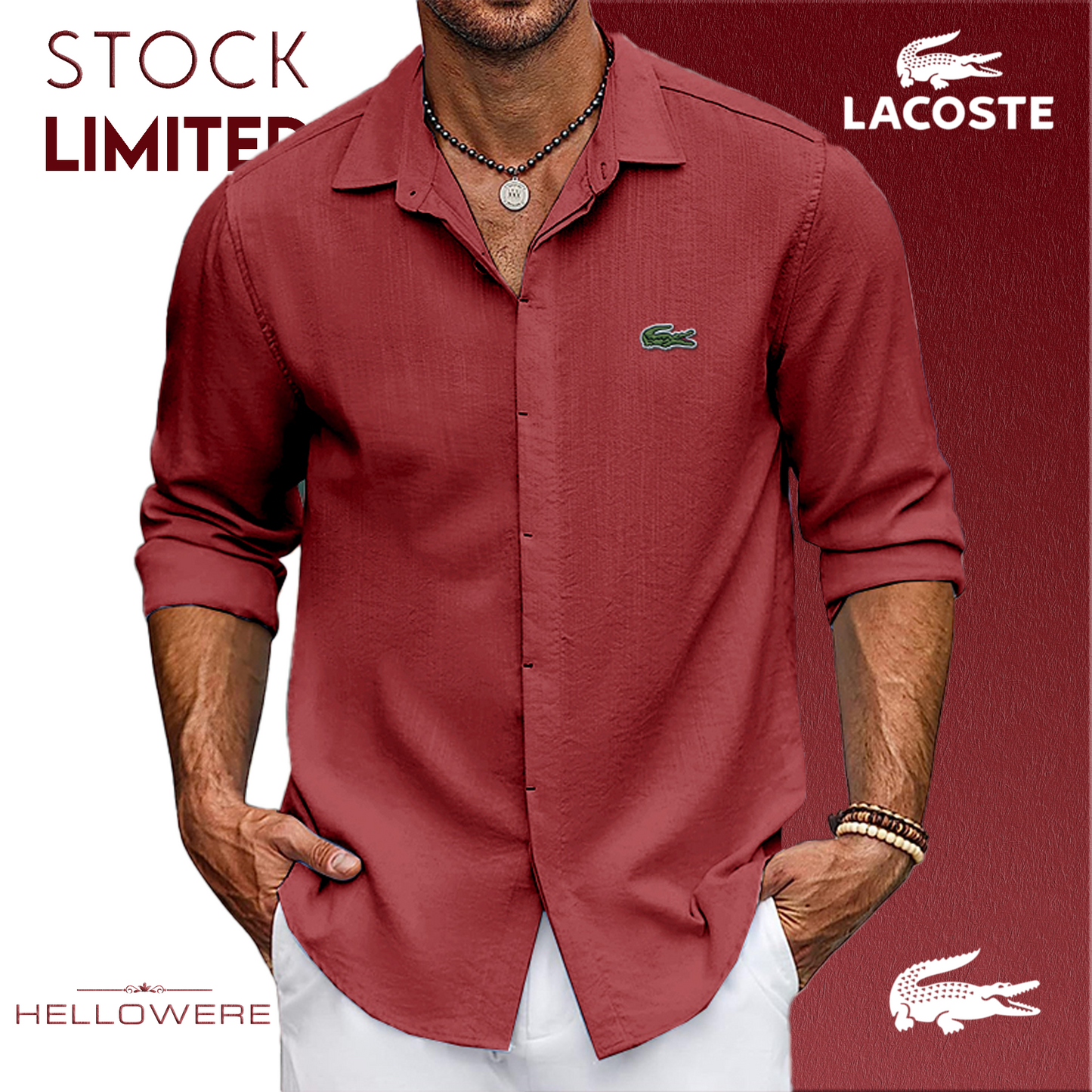 Lacoste Men's Oversized Stretch Shirt